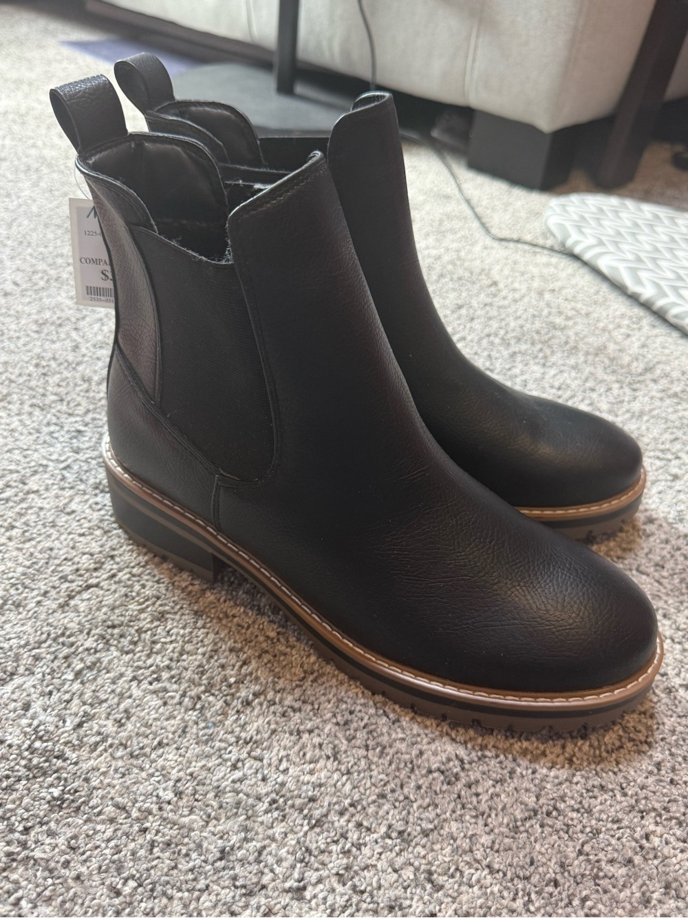 Kensie Black Chelsea Ankle Booties with Contrast Welt - Picture 3 of 5